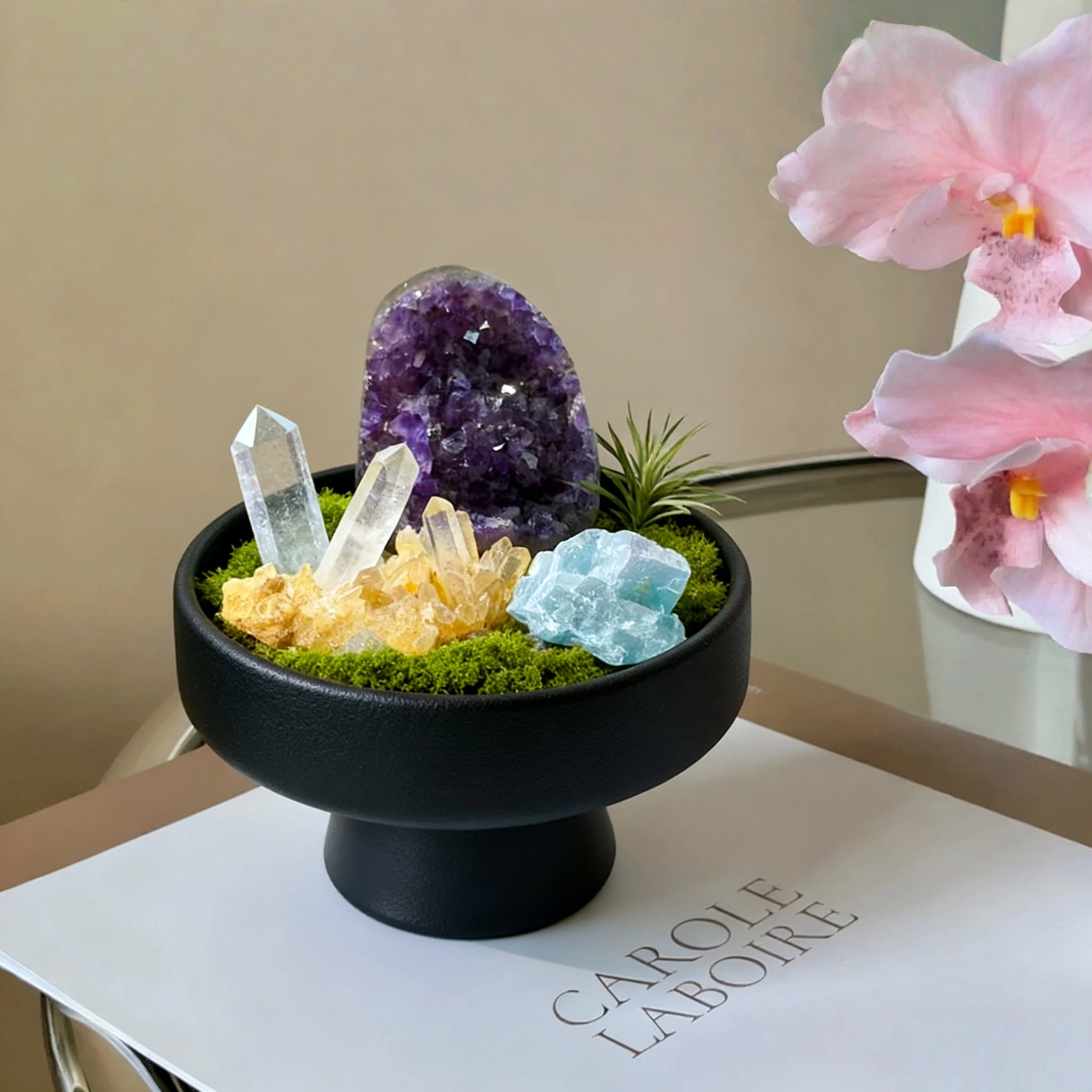 Handcrafted Amethyst Crystal Decor , Minimalist Meditation Garden - Image 4