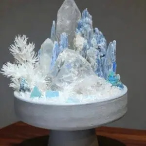 Healing Crystal Mountain - Natural Clear Quartz & Kyanite Decor