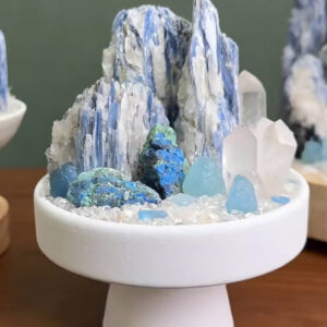 Handmade Blue Kyanite Crystal Planter - Healing Decor