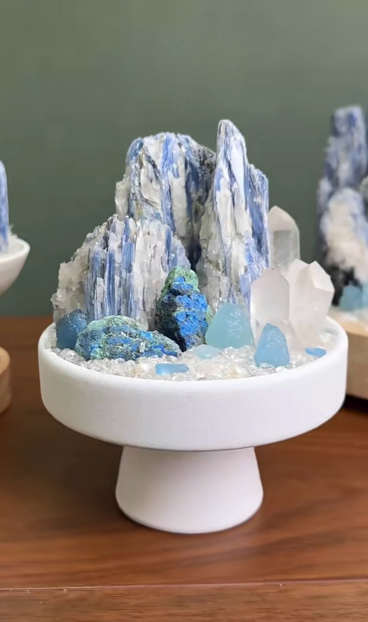 Handmade Blue Kyanite Crystal Planter - Healing Decor