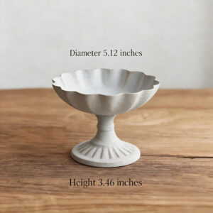 Matte White Metal Pedestal Bowl - 5"Minimalist DIY Planter