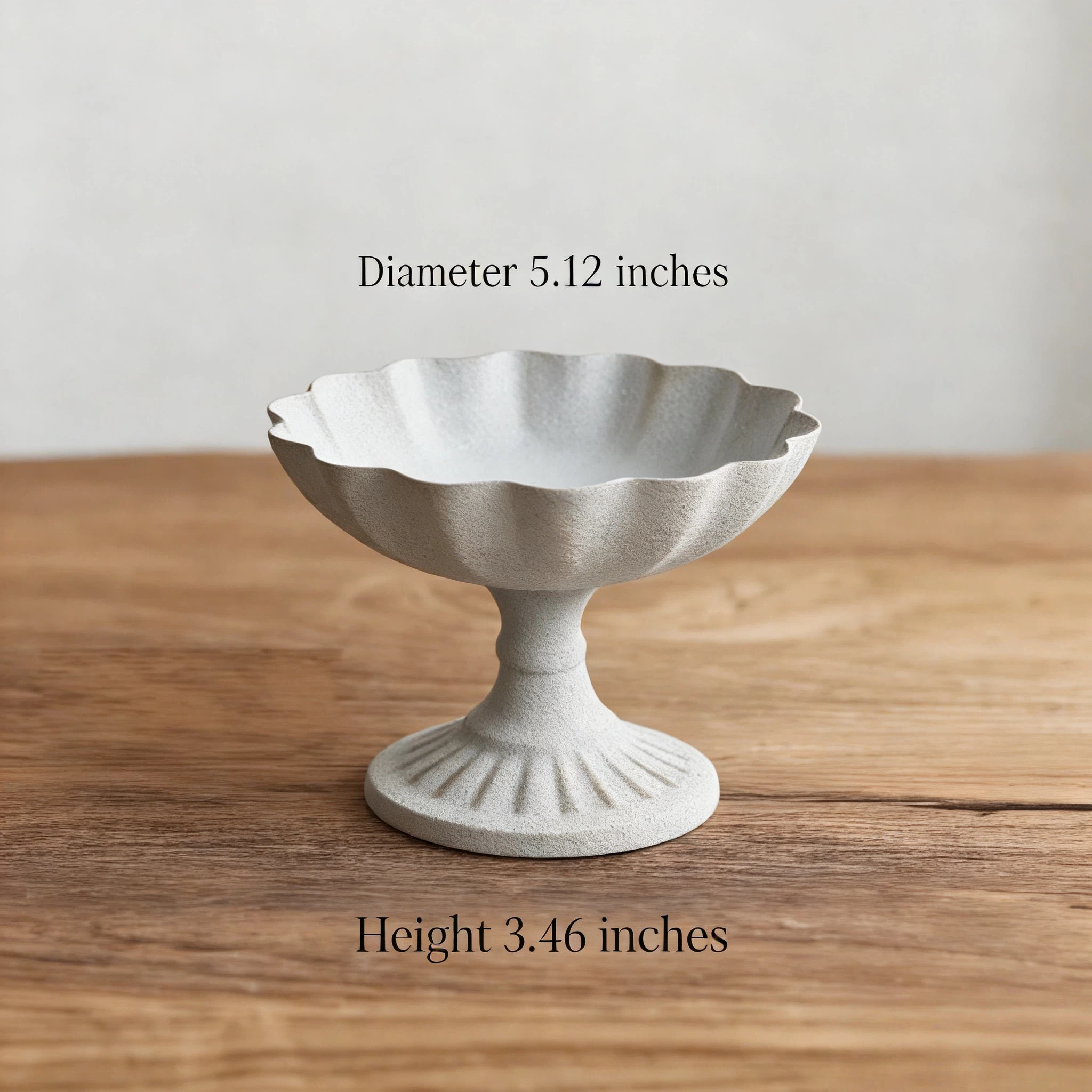 Matte White Metal Pedestal Bowl - 5"Minimalist DIY Planter