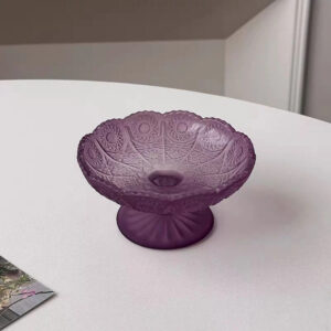 Vintage Frosted Purple Glass Bowl