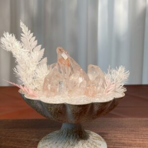 Natural Pink Clear Quartz Cluster Healing Crystal Decor