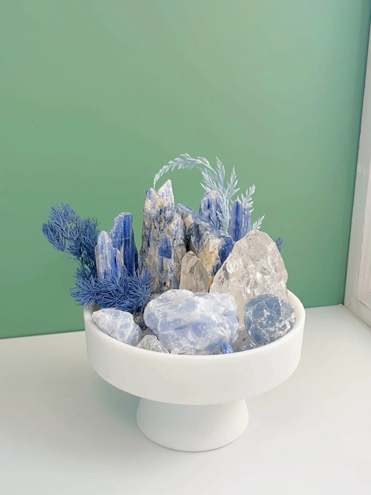 Blue Kyanite & Calcite Home Healing Decor