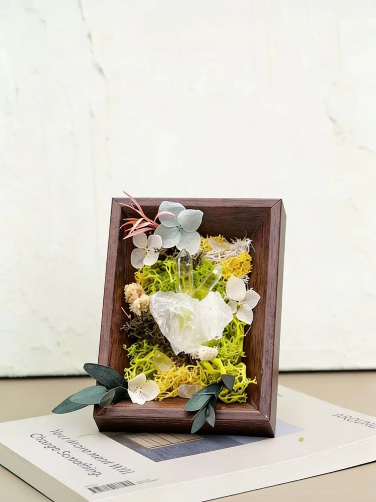 Handmade Raw Crystal Preserved Flower Frame - Image 3