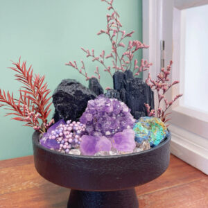 Black Tourmaline Crystal Botanical Decor