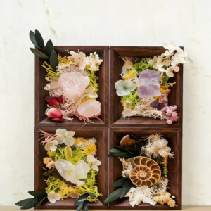 Handmade Raw Crystal Preserved Flower Frame