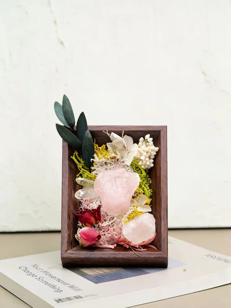 Handmade Raw Crystal Preserved Flower Frame - Image 4