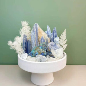 One of a Kind Kyanite & Azurite Crystal Decor