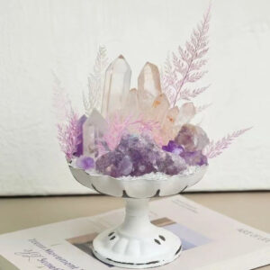 Limited Crystal Planter - Clear Quartz Cluster & Amethyst Decor