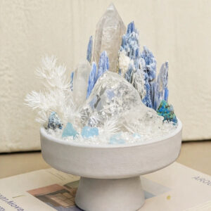 Healing Crystal Mountain - Natural Clear Quartz & Kyanite Decor