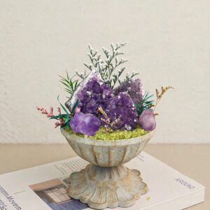 One-of-a-Kind Crystal Decor | Amethyst & Peridot Sculpture