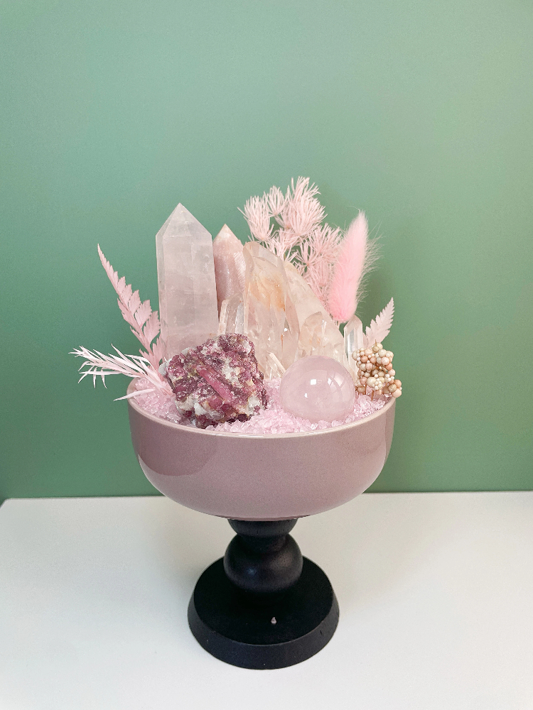 One of a Kind Healing Crystal Decor – Rose Quartz Home Decor