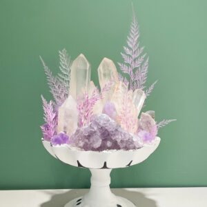 Limited Crystal Planter - Clear Quartz Cluster & Amethyst Decor