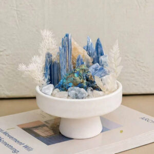 One of a Kind Kyanite & Azurite Crystal Decor