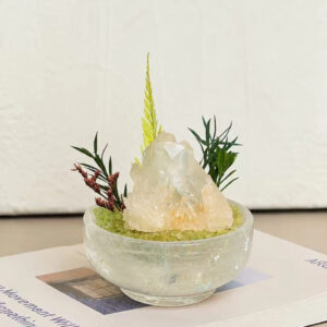 Quartz Cluster & Peridot Crystal Bowl