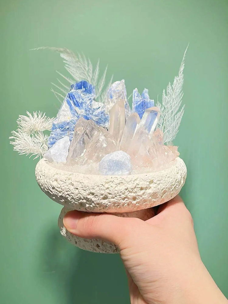 Kyanite & Clear Quartz Crystal Garden Decor - Image 3