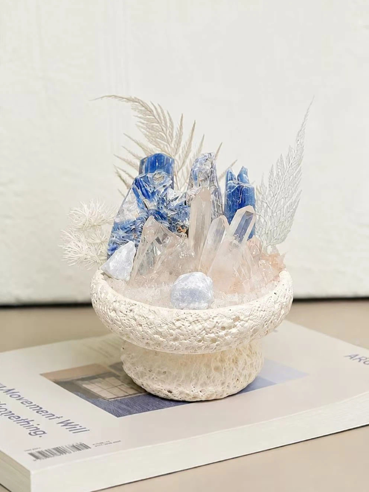 Kyanite & Clear Quartz Crystal Garden Decor