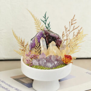 Amethyst & Clear QuartzCrystal Garden Decor